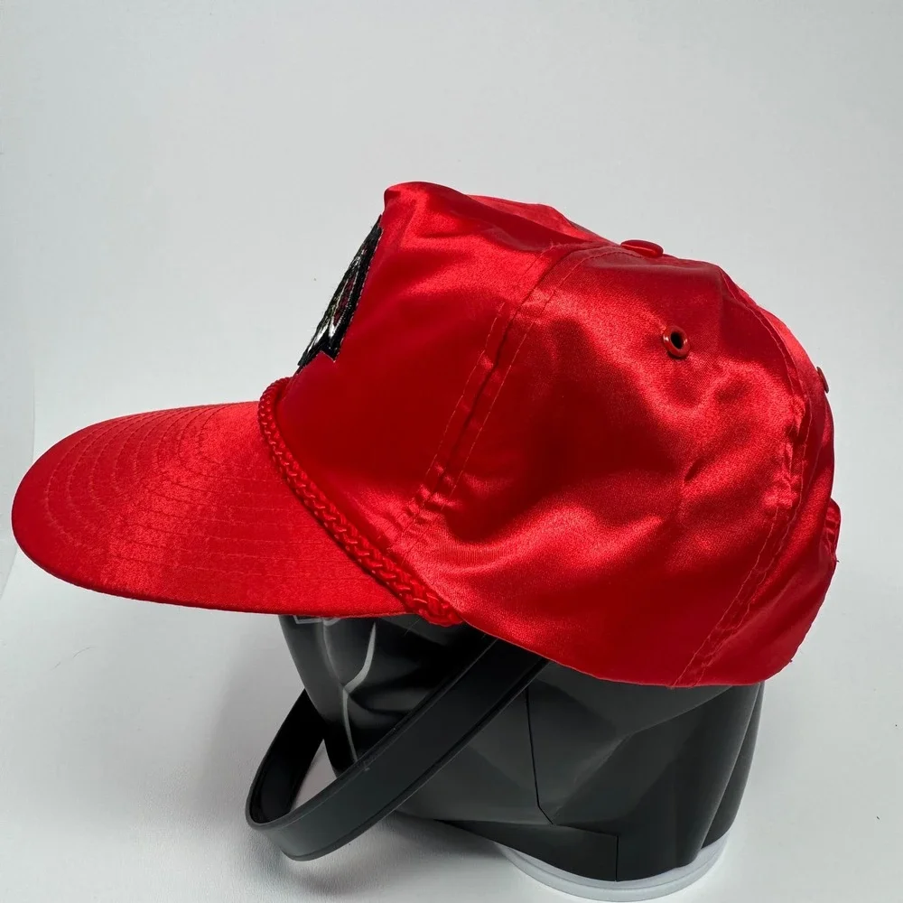 Vintage‎ Chicago Blackhawks Nissin Red Satin Rope Snapback Hat Mens NHL Cap